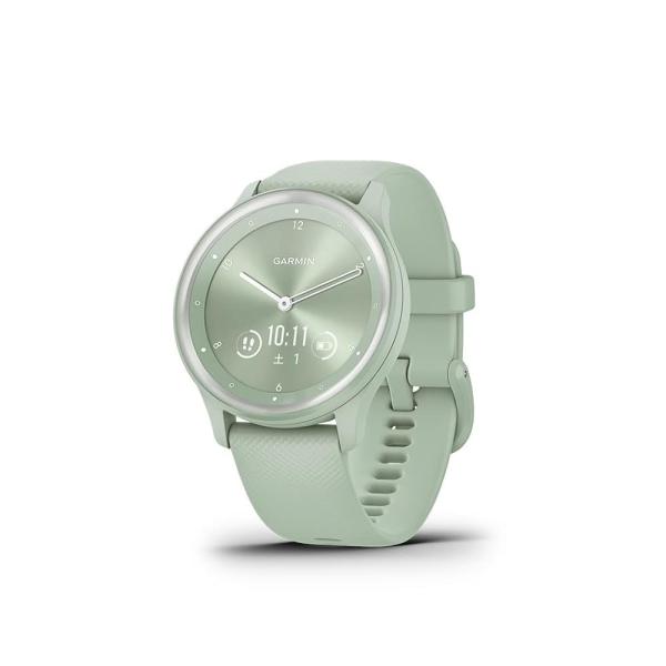 GARMIN(ガーミン) vivomove Sport Silver/Cool Mint ハイブリッドスマートウォッチ 【日本正規品】 小
