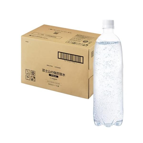 他サイト： by Amazon 炭酸水 ラベルレス 1000ml ×15本 富士山の強炭酸水 バナジウム含有 ペットボトル 静岡県産 1L ボトル 割り材の商品画像