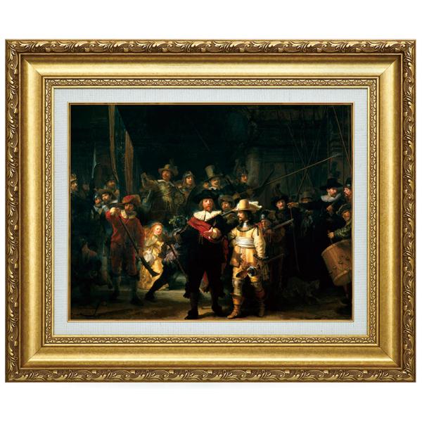 レンブラント 夜警 6号 立体複製名画 額付き 壁掛け 有名画家 アートの