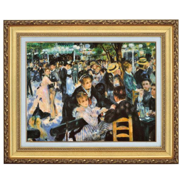 レプリカ 絵画 ルノワール ムーラン・ド・ラ・ギャレット 6号 立体複製名画 美術品 額付き インテリア アートの友社