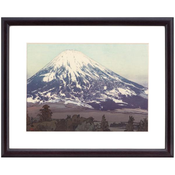 吉田博 版画 作品 富士山 御殿場 風景画 複製画 富士山の絵 雪の絵 日本風景画 額付き 壁掛け