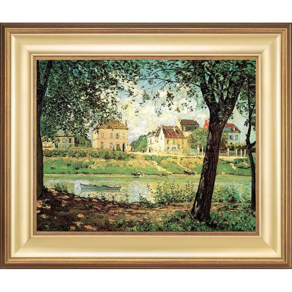 アンティーク調金色高級額縁入り3号寸法（約）絵：27.7×21.7cm額：38.5×32.5×2.5cmアートの友社 立体複製名画 シスレー「セーヌのほとり」（3号）36049美術品 インテリア 絵画 額付き 壁掛け おしゃれ 絵画レプリカ...