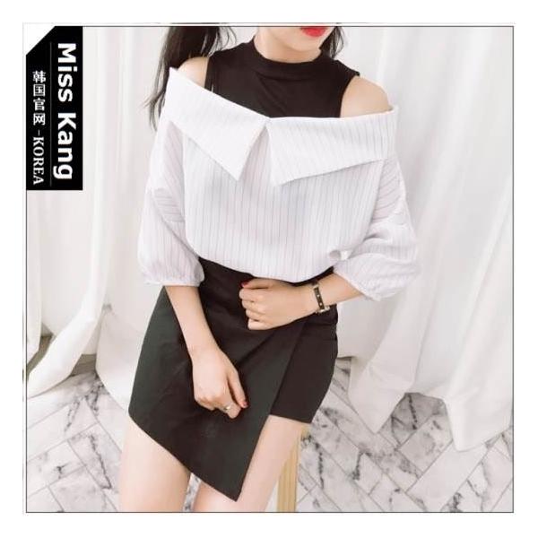 カットソー ストライプ シャツ アンサンブル ハイネック ノースリーブ デート 女子会 Buyee Servicio De Proxy Japones Buyee Compra En Japon