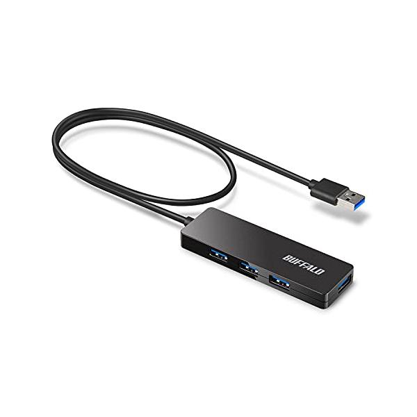 バッファロー USB ハブ USB3.0 スリム設計 4ポート 60cm バスパワー 軽量 Window