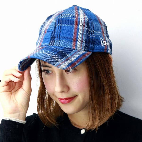 NEW ERA - 【ニューエラ】ウール ステッチ チェック柄 ワークキャップ ゴルフ 秋冬 紺×茶 elehelm-hatstore_11474908
