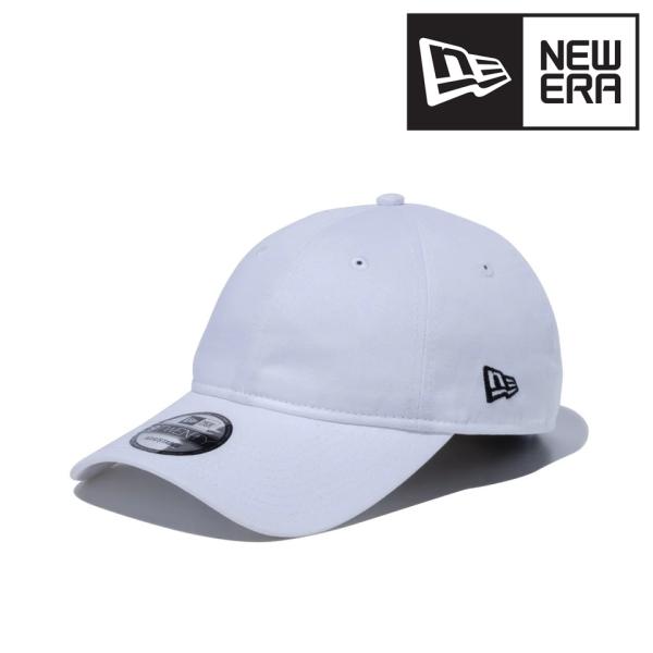 ニューエラ キャップ NEWERA 9TWENTY ロングバイザー ノンウォッシュコットン ベーシック ベースボールキャップ フリーサイズ 白 ホワイト × ブラック