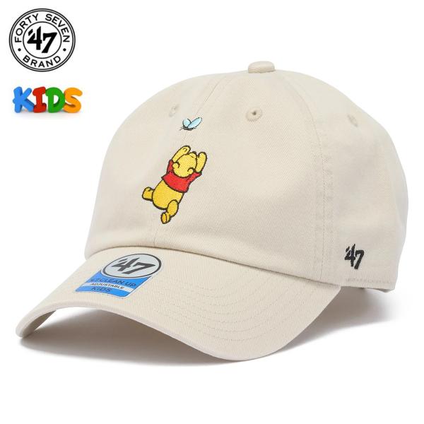 キッズ キャップ くまのプーさん ディズニー 帽子 Disney 47brand 子供用 '47 KIDS クリーンナップ ウィニー・ザ・プー ボーン