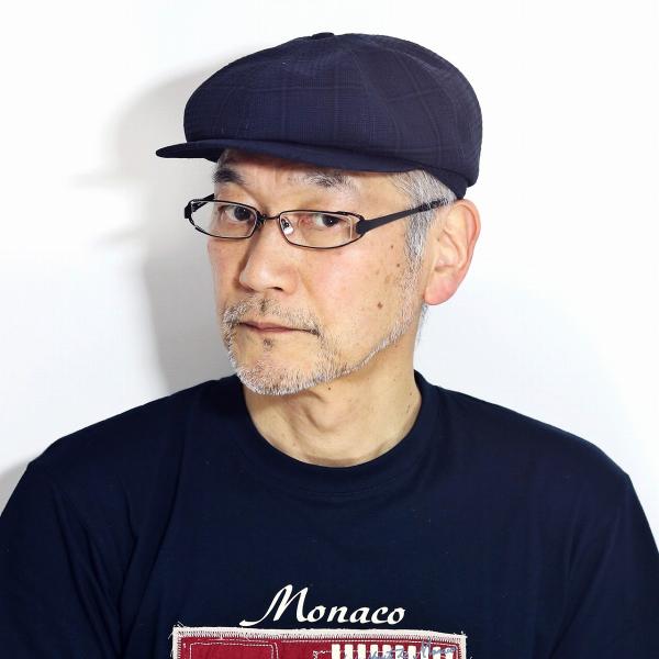 ハンチング帽 春 夏 MATSUI ANGELICO チェック柄 麻 ハンチング アン