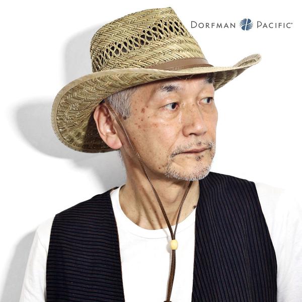 麦わら 帽子 メンズ 夏 涼しいストローハット Dorfman Pacific