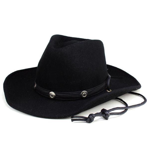 カウボーイハット レディース メンズ ハット ウエスタン ウールフェルト あごひも付き ワイドブリム 帽子 フリーサイズ ブラック Buyee Buyee 日本の通販商品 オークションの代理入札 代理購入
