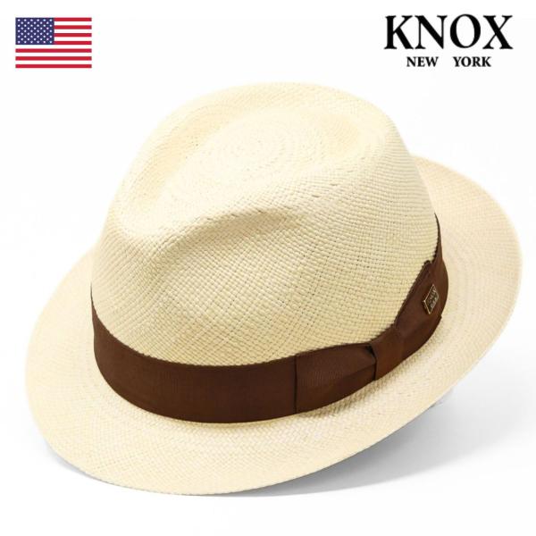 KNOX（ノックス） パナマハット メンズ 石目編み ハット オフホワイト