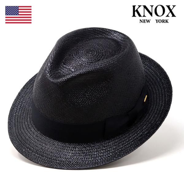 【極美品】shinonagumoシノナグモ roku6 パナマハット KNOX（ノックス） パナマ 高級 帽子 パナマハット 黒 メンズ 石目編み