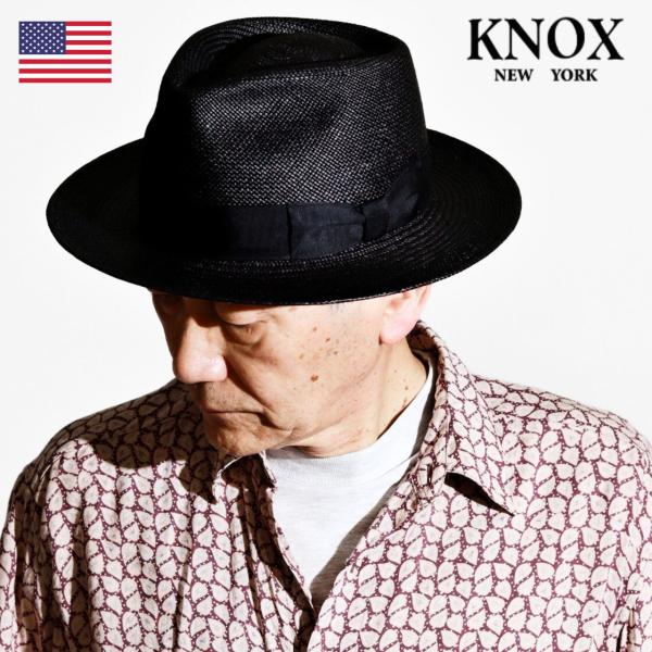 KNOX 昔と変わらず高いクオリティーが渋い‼本パナマ100％フェドーラハット KNOX（ノックス） パナマ 高級 ハット ブラック 日本製 パナマハット