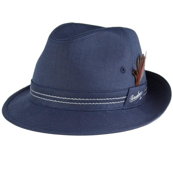 ハット メンズ ハット 帽子 ボルサリーノ Borsalino 春夏 羽根付き 定番 麻番手40ソフト 紺 Bs495 013 Elehelm帽子通販専門店 通販 Yahoo ショッピング