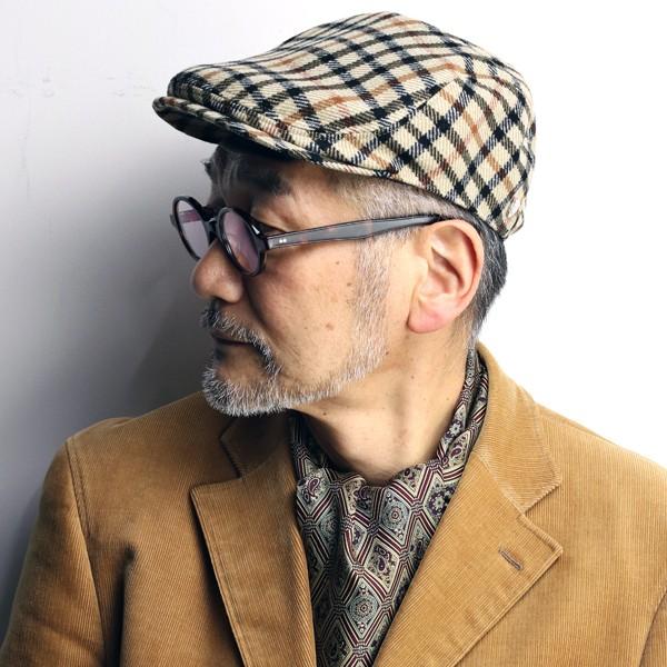 daks ハンチング チェック カシミヤ ウール 秋冬 メンズ 帽子 小さいサイズ 大きいサイズ Lサイ DAKS（ダックス） ハンチング チェック カシミヤ ウール 秋冬 メンズ