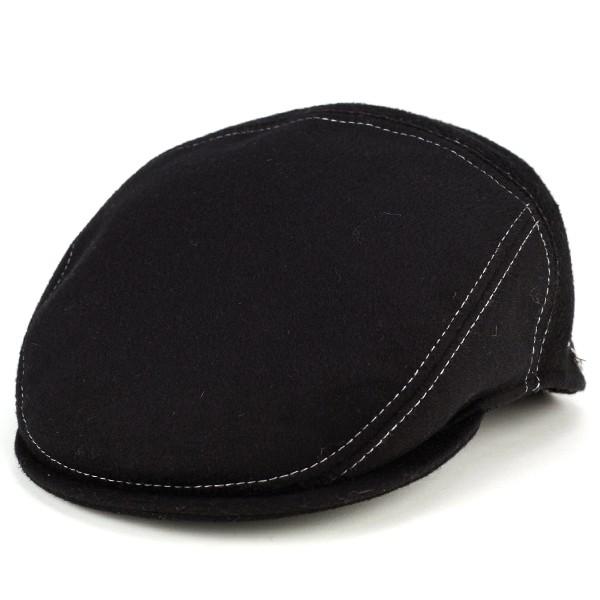 ハンチング 秋冬 メンズ 帽子 ダレーナ イタリア カシミア混紡フランネル 黒 ブラック ハンチング 秋冬 メンズ 帽子 ダレーナ イタリア カシミア混紡