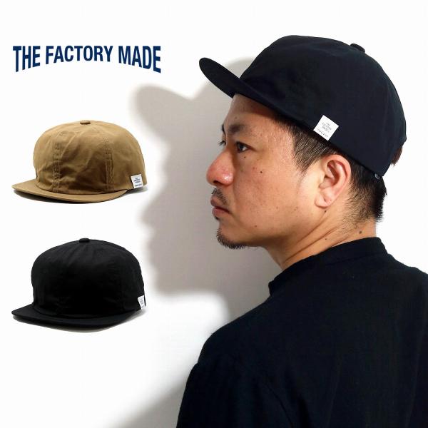 ショートブリム キャップ メンズ つば 短い 帽子 ショートつば ザファクトリーメイド くしゃ感 シワ キャップ ベージュ THE FACTORY  MADE ブラック :fm670:ELEHELM帽子通販専門店 通販 