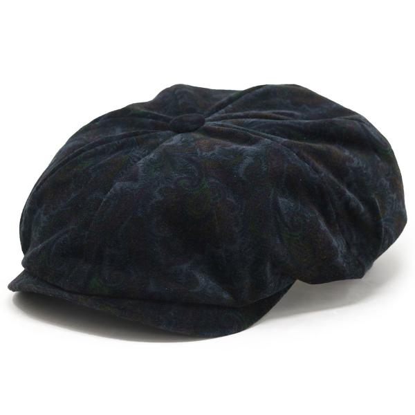 ハンチング メンズ 大きいサイズ 8パネル 帽子 秋冬 ペイズリー 柄 ベルベット ブランド ゴットマン ハンチングキャップ 57cm 58cm 60cm 62cm / ダークグレー［ ivy cap ］男性 帽子 誕生日 プレゼント クリスマス ギフト包装 ラッピング無料 送料無料 父の日 ハンチング メンズ 大きいサイズ 8パネル 帽子 秋冬 ペイズリー 柄