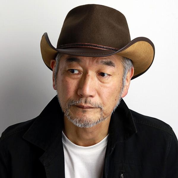 専用USA製 HEAD'N  ヘッドゥンホーム 本革製 ウェスタンハット ウエスタンハット レザー 帽子 メンズ 中折れ フェルト アメリカ製