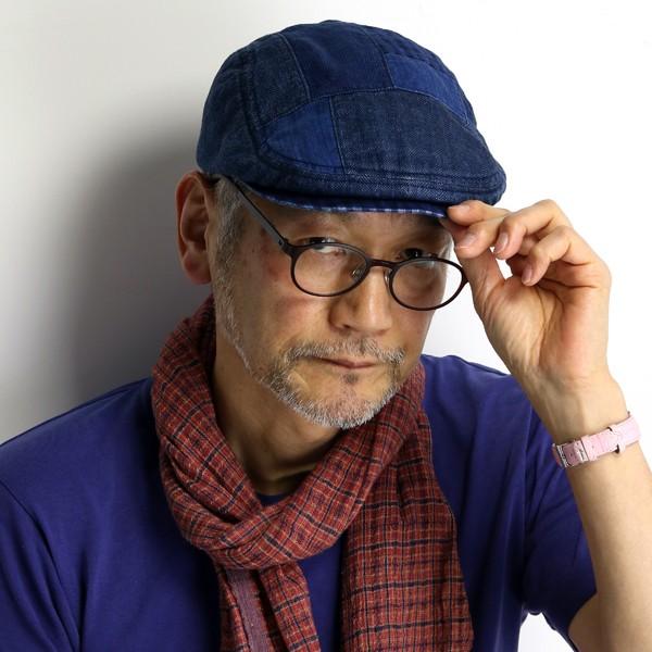 KNOX（ノックス） ハンチング 帽子 春夏 先染め インディゴ チェック