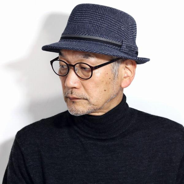KNOX ハウンドトゥース サーモトロン ラジポカ ノックス ハット メンズ 日本製 アルペンハット メンズ 手洗い可能 あったか 保温 ぼうし 暖かい帽子 紳士ハット 紺 ネイビー KNOX（ノックス） アルペン 紳士帽子 ハウンドトゥース柄 サーモトロン
