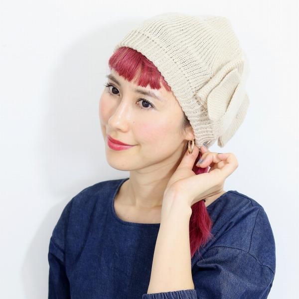 Barairo no Boushi ニット帽 リブリボンニット 秋 冬 バラ色の帽子