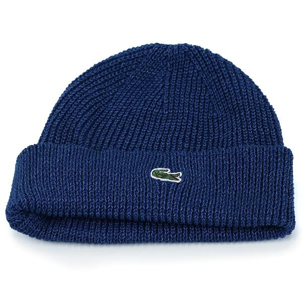 春夏 Lacoste ニット メンズ ニット帽 レディース サマーニット ラコステ 帽子 トレンド アビス 深海 ニットワッチ 綿100 青 ネイビー L3526 013 Elehelm帽子通販専門店 通販 Yahoo ショッピング