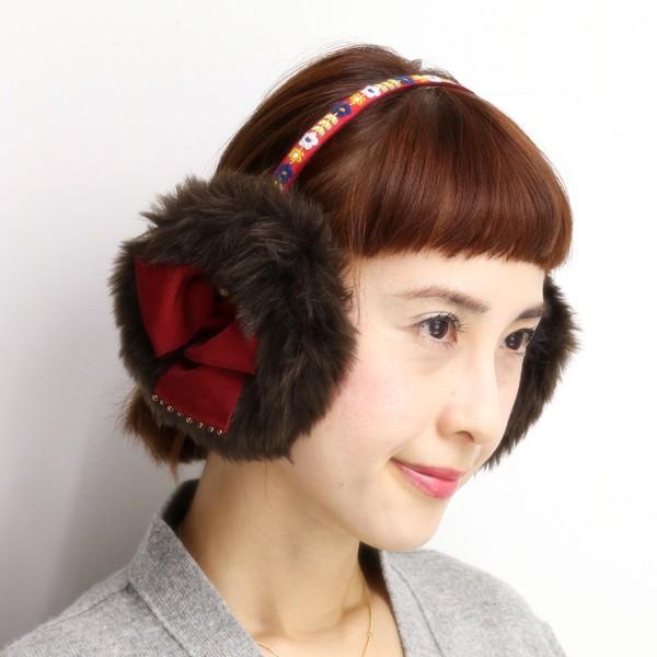 Barairo no Boushi バラ色の帽子 耳あて 帽子 アシンメトリー リボン