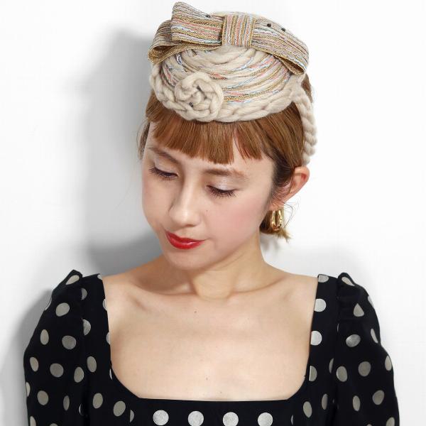 バラ色の帽子 秋冬 ヘッドドレス 可愛い フィーユカクテル