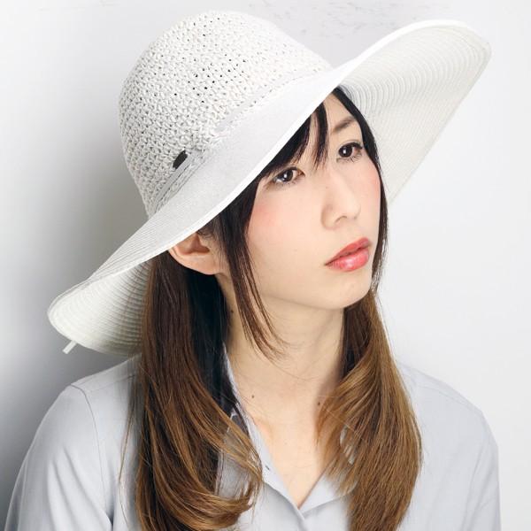レディース ハット 帽子 春夏 女優帽 つば広帽子 キャペリン 紫外線対策 Scala ホワイト 白 Lp56 001 Elehelm帽子通販専門店 通販 Yahoo ショッピング