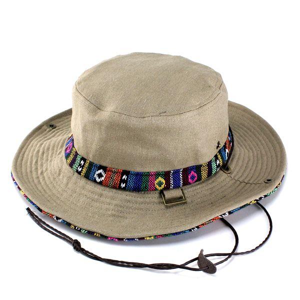 ハット メンズ ハット レディース レディス アドベンチャーハット 帽子 アウトドア エスニック柄 麻綿素材 ベージュ Nlh 029 006 Elehelm帽子通販専門店 通販 Yahoo ショッピング