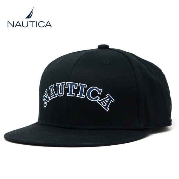 NAUTICA ノーティカ キャップ アーチ刺繍ロゴ コットンツイル フラットバイザー スナップバック ブランド 春夏 秋冬 帽子 キャップ 無地