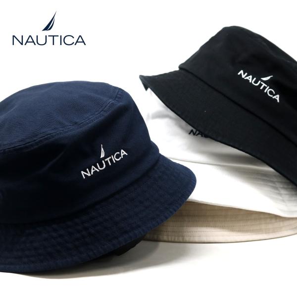 ハット NAUTICA ノーティカ ブランド バケットハット つば 短い コットン春夏 秋冬 春 夏 秋 冬 帽子 メンズ レディース 無地 男女兼用 オールシーズン
