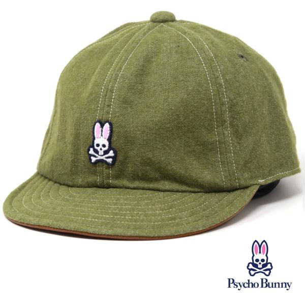 Psycho Bunny（サイコバニー） ゴルフキャップ ゴルフ 起毛デニム 洗い