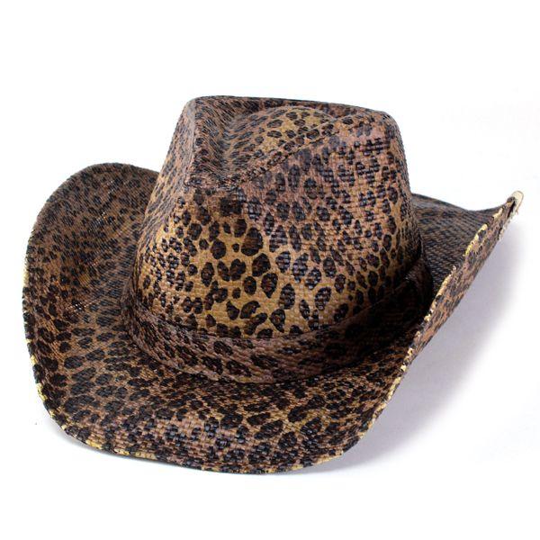 帽子 ハット メンズ レディース カウボーイハット ヒョウ柄 pgd9038