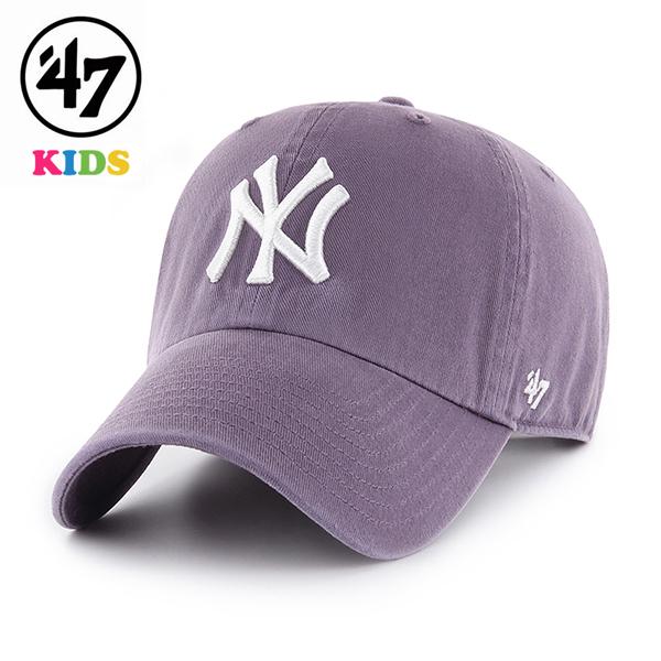 バーバリー　キャップ　キッズサイズＬ　　美品 47（フォーティーセブン） キャップ キッズ ヤンキース パープル