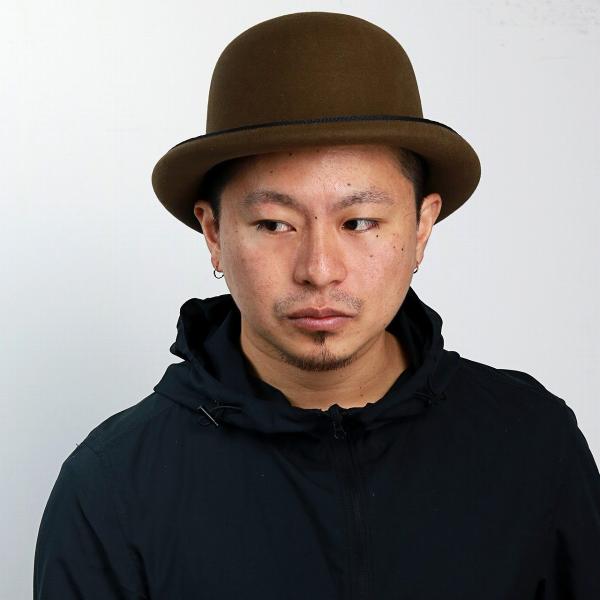 ハット 帽子 ラカル ボーラーハット ウール ダービーハット 秋冬 ハット レディース racal フェルトハット メンズ/カーキ