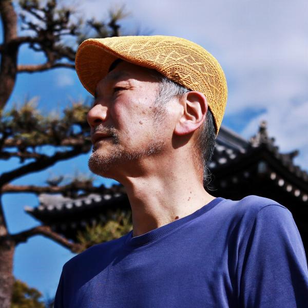 メンズ ハンチング 春 夏 サーモニット 編み柄 メッシュ