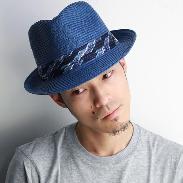 中折れハット 春 夏 メンズ 帽子 Carlos Santana カルロス サンタナ ハット ペーパー Memento 青 ブルー San266 041 Elehelm帽子通販専門店 通販 Yahoo ショッピング