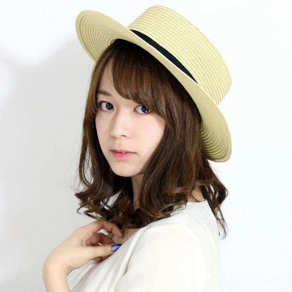 麦わら帽子 ブレード付き広つば 帽子 ハット レディース ｜ エッジアップブレードハット r2492