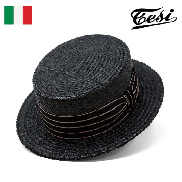 テシ　ハット tesi カンカン帽 テシ ハット イタリア 高級 ストローハット