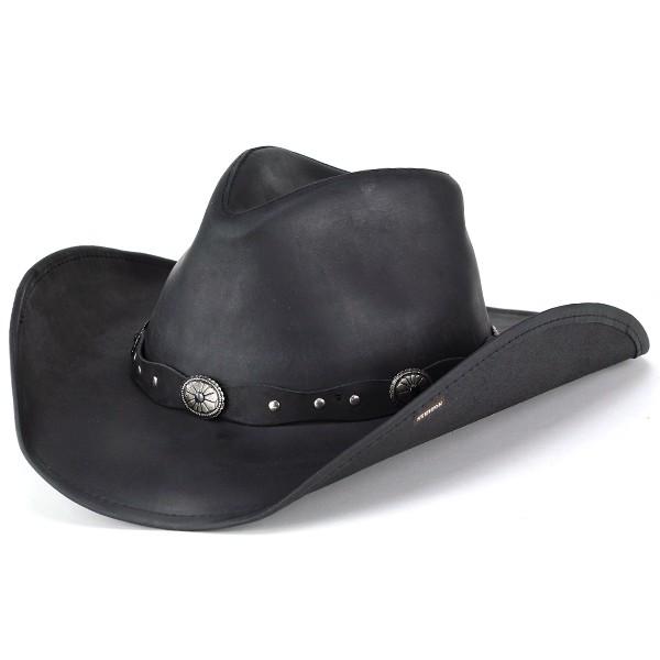 大きなサイズ！　STETSON ステットソン　レザー　コンチョ　ロデオハット STETSON（ステットソン） レザーカウボーイハット コンチョ 帽子