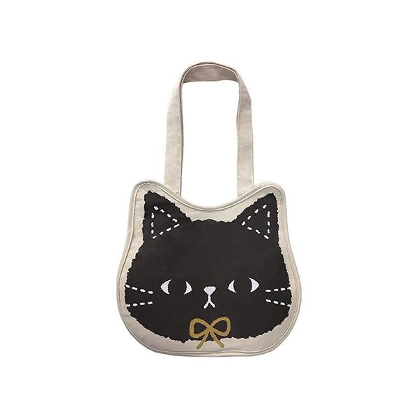 明邦 大容量 トートバッグ 黒猫のミミッツ NM003 大きめ かばん 収納