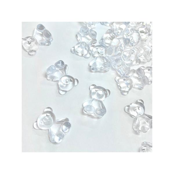 リリージェル Lily gel くまちゃんクリアビーズ 24個入り ディスプレイ用アクリルビーズ ネイルパーツ クリア 透明 カラーチャート 3Dアート 立体アート 動物 アニマル かわいい ジェルネイル ネイル セルフネイル 新品 送料無料