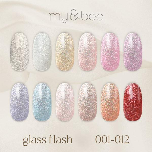 マイビー my&amp;bee グロスフラッシュ 8ml 【12種からご選択】 GS-001GからGS-012G ジェルネイル フラッシュネイル オーロラ キラキラ ニュアンス ラメ グリッター ネイルアート ネイルデザイン ソフトジェル ...