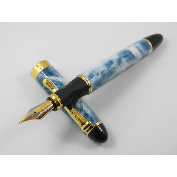 JINHAO X450 万年筆 ブルー ジンハオ ニブM FOUNTAIN PEN ミディアム
