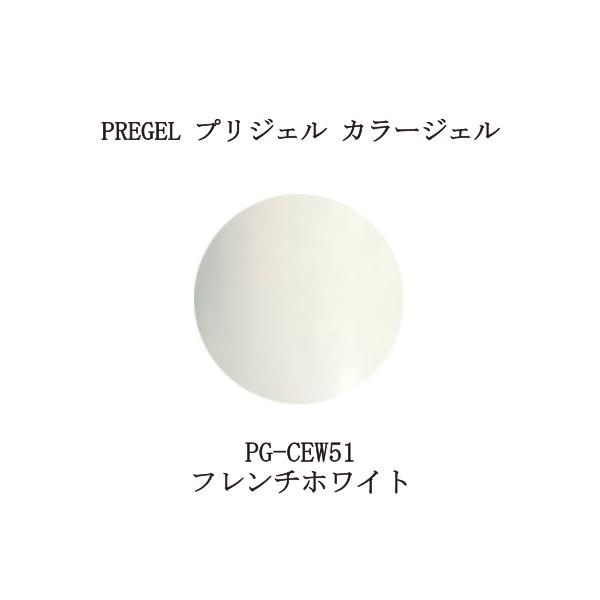 プリジェル カラージェル PG-CEW51 フレンチホワイト マット 3g ネイルカラー ネイリスト...