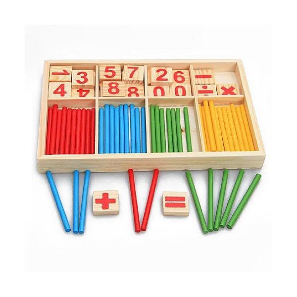 ナンバー ブロック カラフル 木製 円柱棒 数字遊び ボード セット 教材 知育玩具 創造力 おもちゃ カラフルスティック モンテッソーリ教育 【送料無料】 新品