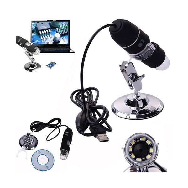 送料無料 新品 2MP 1000倍 8LED USB デジタル顕微鏡 拡大鏡+スタンド マイクロスコープ T