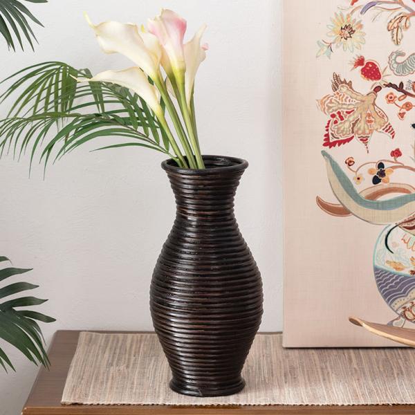 日本最級 ラタンフロストベース 花瓶 22682 POSH LIVING ポッシュリビング ガラス ラタン おしゃれ インテリア 雑貨 部屋 玄関 花  プレゼント